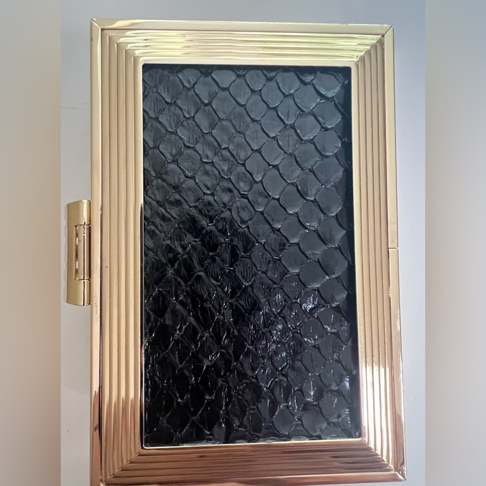 Chic Designer Black and Gold Clutch - Picture 9 of 11